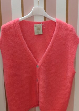 Gilet sans manches April Vintage corail fluo