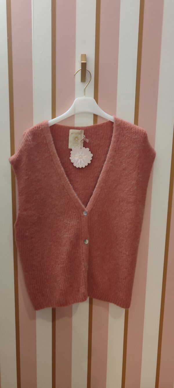 Gilet sans manches April Vintage vieux rose