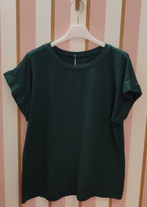 Tee-shirt April Vintage vert col rond petites manches