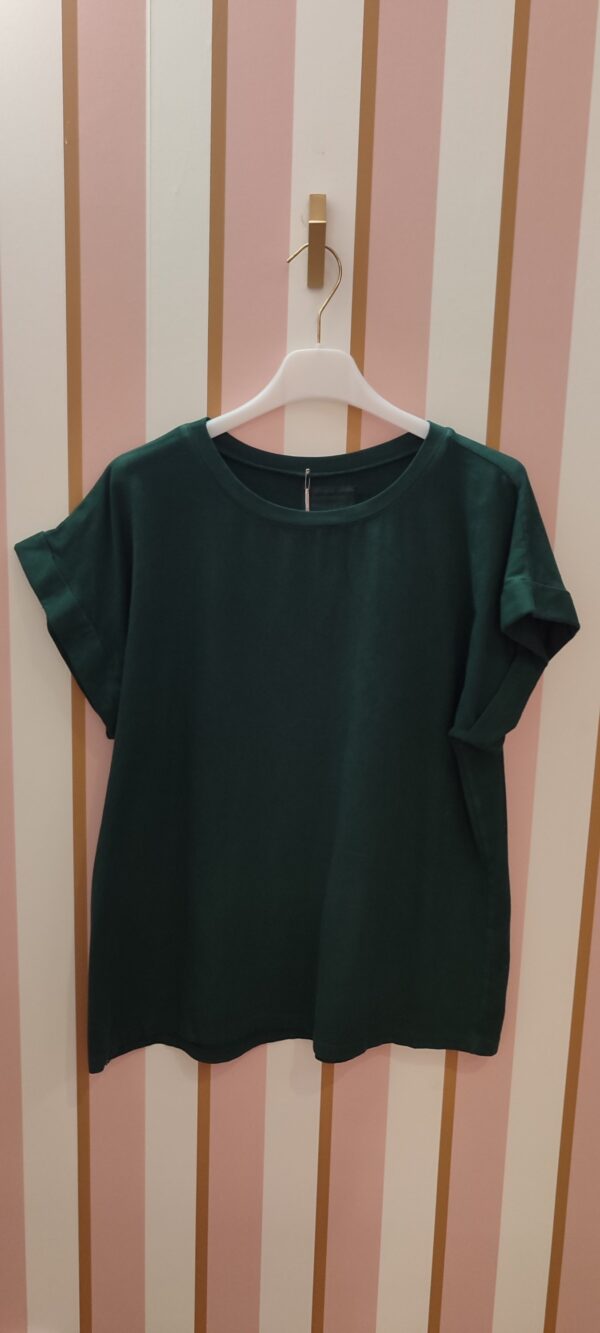 Tee-shirt April Vintage vert col rond petites manches