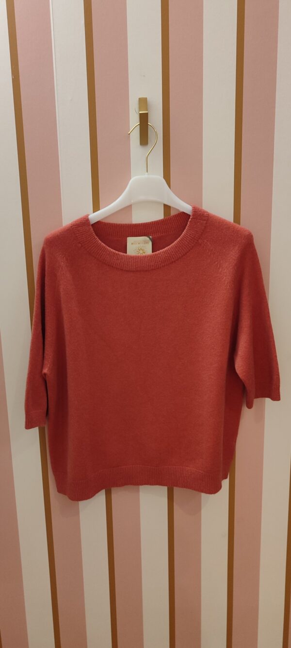 Pull April Vintage manches mi longue et fin rose