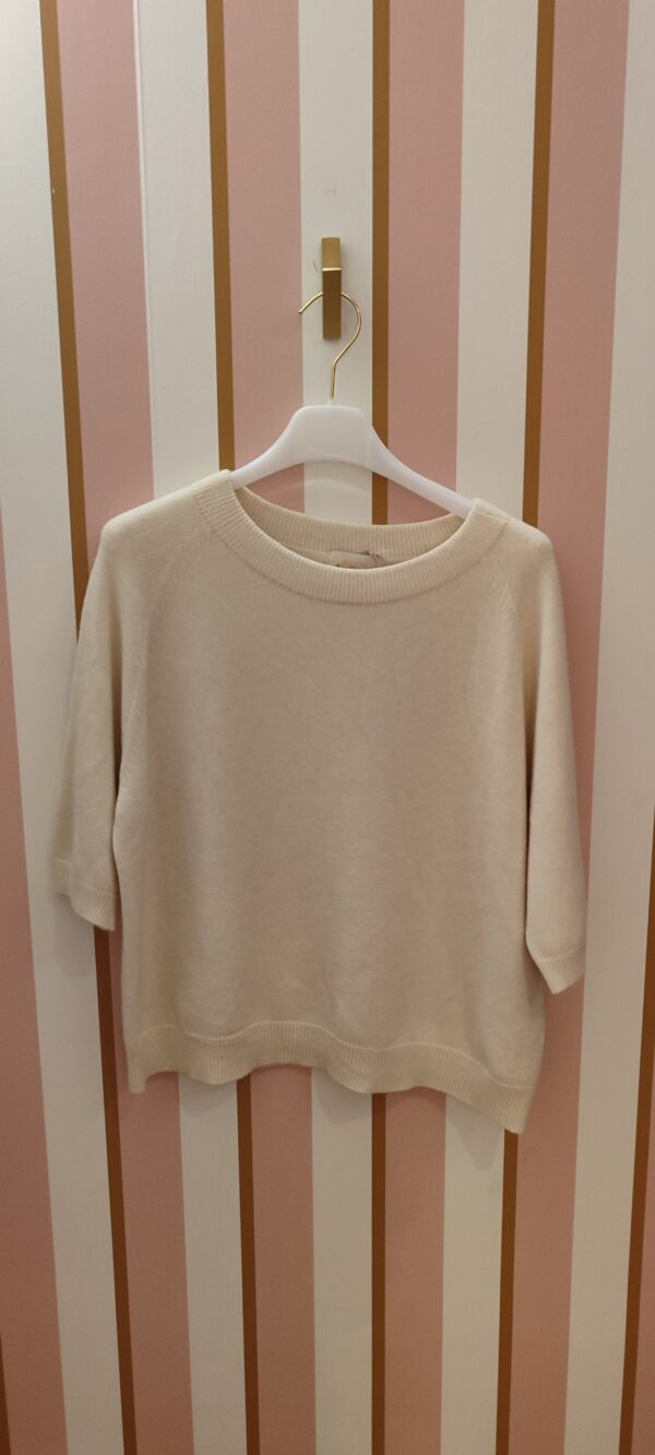 Pull April Vintage manches mi longue et fin écru