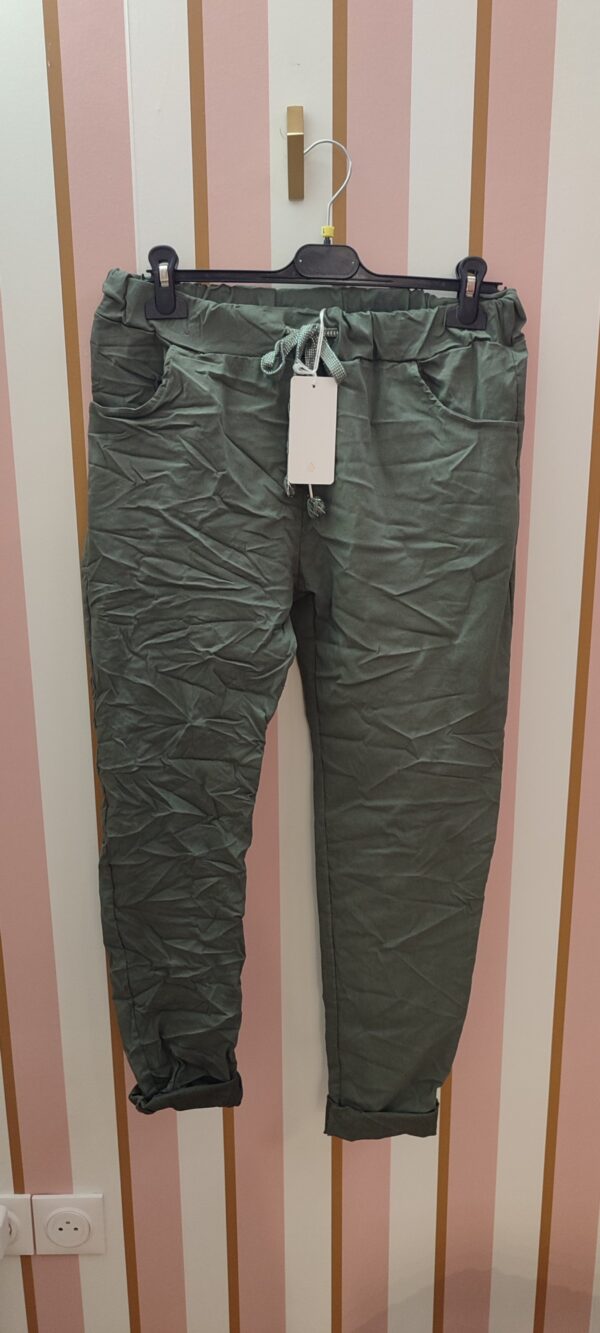 Pantalon magique grande taille kaki extensible