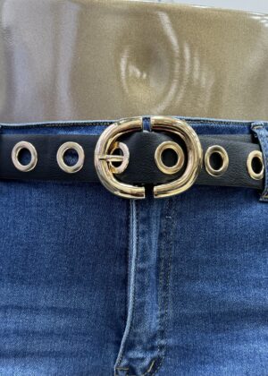 Ceinture grande taille noire et dorée