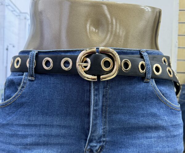 Ceinture grande taille noire et dorée