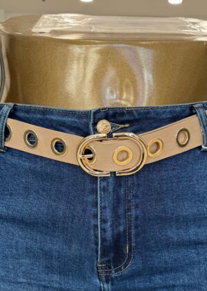 Ceinture grande taille beige et dorée