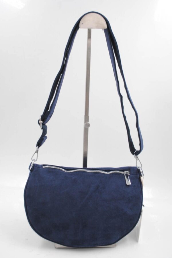 Sac banane bandoulière velours bleu marine – Image 3