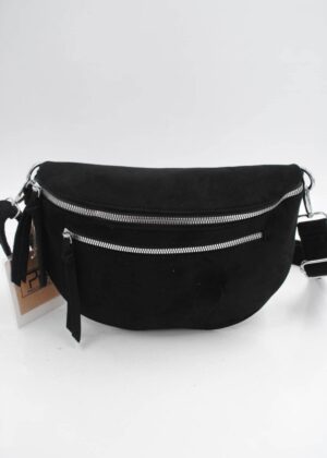 Sac banane bandoulière velours noir