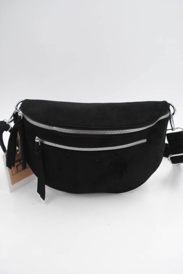 Sac banane bandoulière velours noir