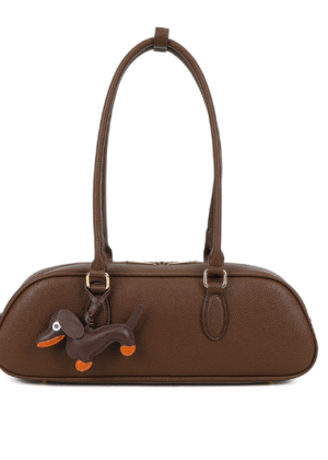 Sac à main Gallantry marron long teckel avec porte clé