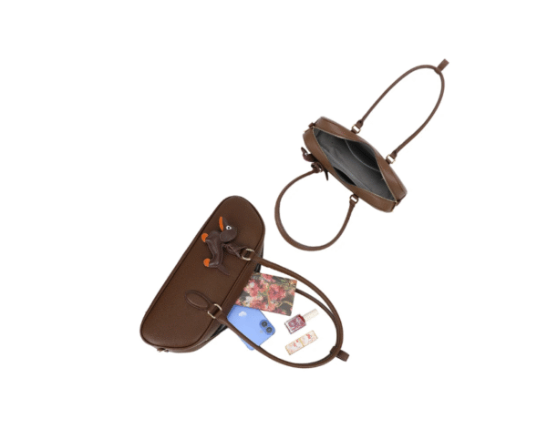 Sac à main Gallantry marron long teckel avec porte clé – Image 2