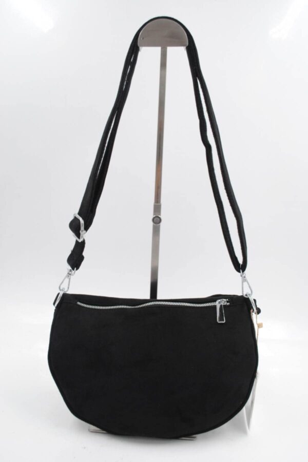 Sac banane bandoulière velours noir – Image 4