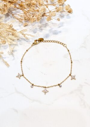 Bracelet étoile charms doré acier inoxydable