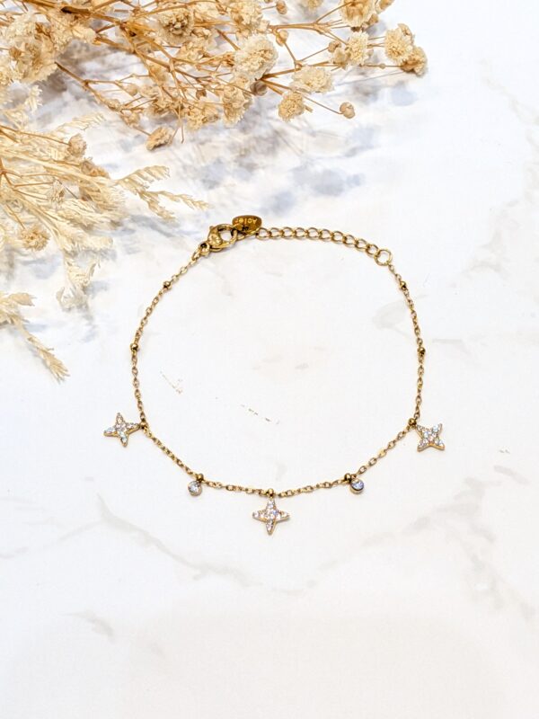 Bracelet étoile charms doré acier inoxydable