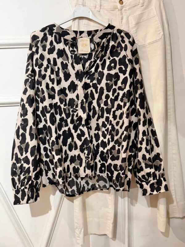 Chemise April Vintage léopard noir