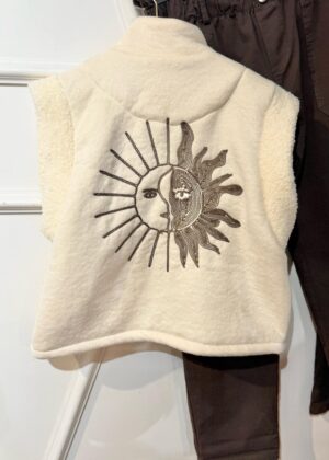 Veste soleil April Vintage sans manches écru