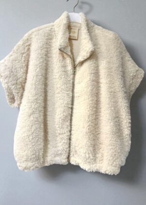 Veste mouton April Vintage manches courtes écru