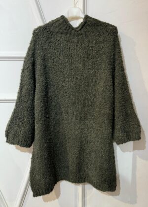 Robe April Vintage laine kaki taille unique 36/46 loose