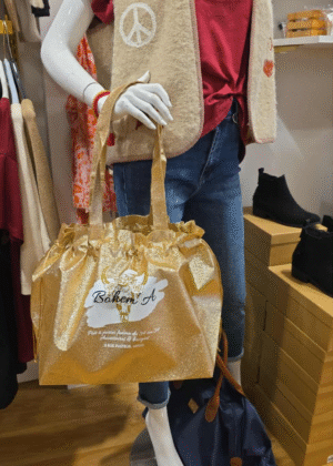 Sac shopping cabas sac cadeau pailleté or grand format xxl