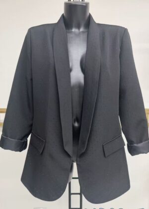 Veste blazer noir et strass noirs petite et belle taille