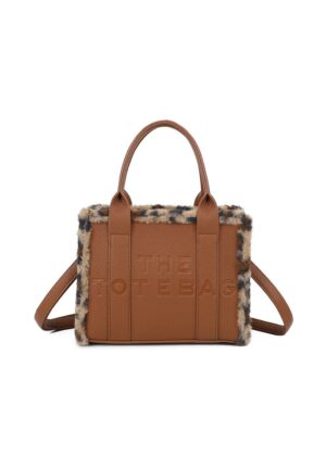 Sac à main fourrure léopard et marron Gallantry