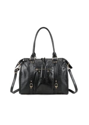 Sac à main bowling vernis cabas couleur noir Gallantry