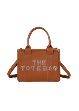 Sac à main the tote bag perlé marron Gallantry