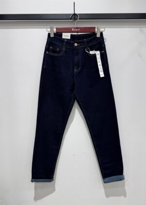 Jean bleu foncé strech mom fit