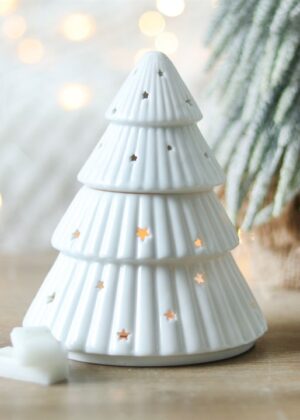 Brûleur à fondants sapin de Noël blanc