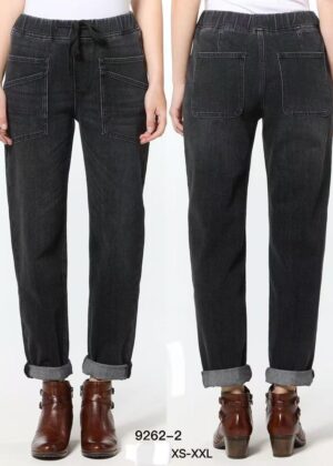 Pantajog jeans gris foncé taille elastique