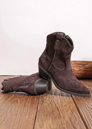 Santiags marron étoile mi hautes