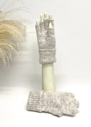 Mitaines laine beige clair