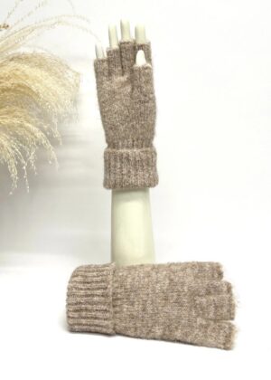 Mitaines laine beige