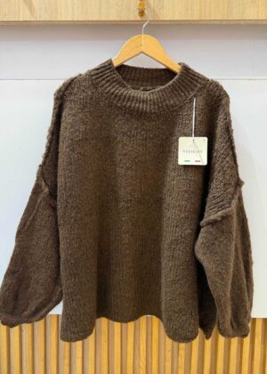 Pull oversize taupe