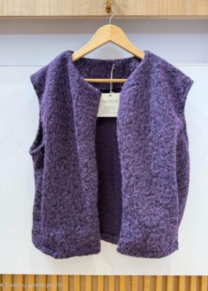 Gilet sans manche belle taille violet style laine bouillie