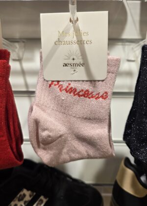 Chaussettes à paillettes princesse rose clair