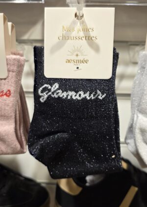 Chaussettes à paillettes glamour noir