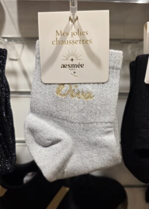 Chaussettes à paillettes diva blanc