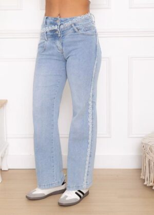 Jeans dentelle wide leg