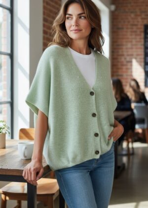 Gilet sans manche oversize vert menthe