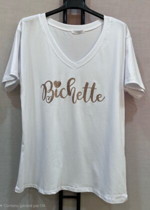 Tee-shirt grande taille bichette blanc