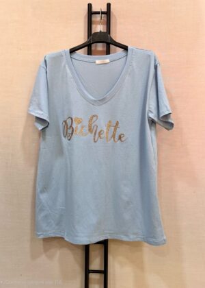 Tee-shirt grande taille bichette bleu jeans