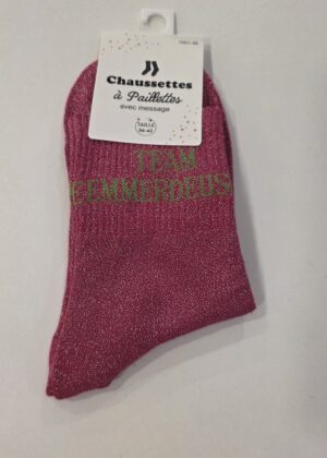 Chaussettes à paillettes team emmerdeuse