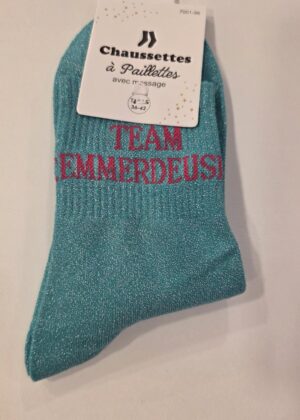 Chaussettes à paillettes team emmerdeuse
