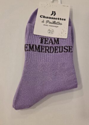 Chaussettes à paillettes team emmerdeuse