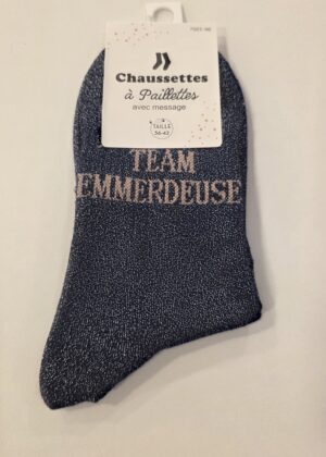 Chaussettes à paillettes team emmerdeuse