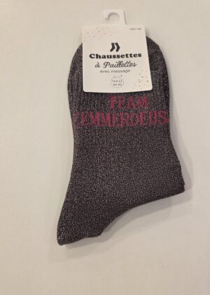 Chaussettes à paillettes team emmerdeuse
