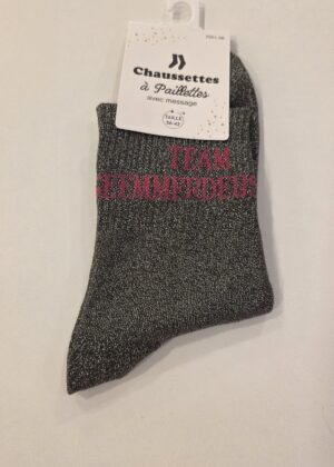 Chaussettes à paillettes team emmerdeuse