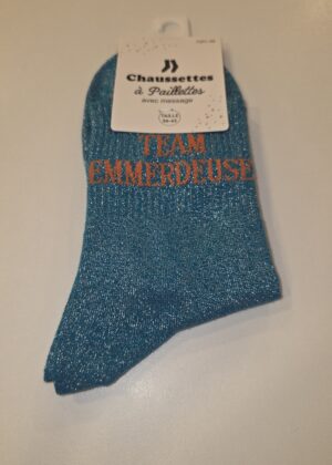 Chaussettes à paillettes team emmerdeuse