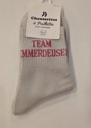 Chaussettes à paillettes team emmerdeuse